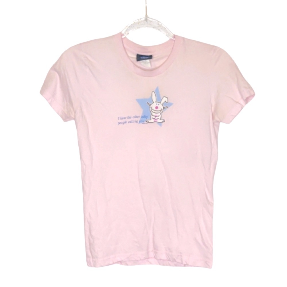 It's Happy Bunny Jim Benton Pink Tshirt